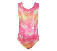 JiAmy Gymnastics Leotards for Girls, Sleeveless Sparkle Dance Biketards Leotard, Shiny Athletic Ballet Bodysuit, One Piece Tumbling Outfit Unitards Jumpsuit for 5-6 Years Kids Colored Love Pattern