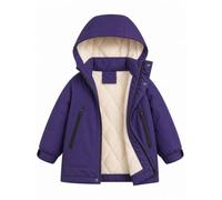 JiAmy Kids Fleece Lined Hooded Winter Coat Water Repellent 5-14 Years | 100% polyester, Baggy Loose Fit, zip pockets,windproof placket, for school、hiking, Unisex Boys Girls Warm Jacket Outerwear