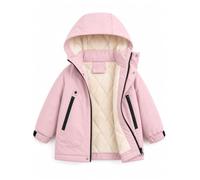 JiAmy Kids Fleece Lined Hooded Winter Coat Water Repellent 5-14 Years | 100% polyester, Baggy Loose Fit, zip pockets,windproof placket, for school、hiking, Unisex Boys Girls Warm Jacket Outerwear