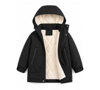 JiAmy Kids Fleece Lined Hooded Winter Coat Water Repellent 5-14 Years | 100% polyester, Baggy Loose Fit, zip pockets,windproof placket, for school、hiking, Unisex Boys Girls Warm Jacket Outerwear