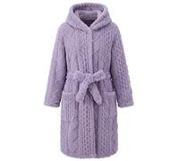 JiAmy Kids' Hooded Fleece Dressing Gown for Boys and Girls, Ages 4-14