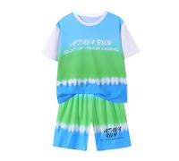 JiAmy Kids Sports Outfit Set Breathable Athletic Clothes for Boys & Girls Active Play Running Training Yellow 11-12 Years