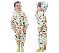 JiAmy Kids Waterproof Suit with Cute Patterns for 3-5 Years
