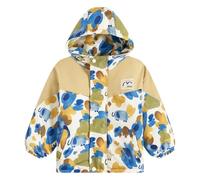 JiAmy Kids'Windproof Jacket with Cute Prints, Children Hooded Coat with Fleece Lined Outdoor Windbreaker Long Sleeve Zipper Coat for Autumn and Early Winter 4-5 Years