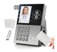 JIAN BOLAND Employee Time Clock-Time Clocks for Employees Small Business Face Recognition,Badges&PIN Attendance Machine, 0 Monthly Fee Office in/Out Punch Clock, with 5 Badges & USB Flash Drive-T500