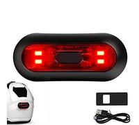 JIAN BOLAND LED Helmet Light,Motorcycle Helmet Brake Light Rechargeable Bike Rear Red Safety Warning Light Night Riding, IPX6 Waterproof & Extra Velcro, Black (TK-503)