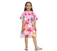 JIAN YA NA Beach Swimming Dressing Cloak Bath Towel Children's Quick-Drying Hooded Bathrobe (L, Dinosaur 1)