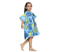 JIAN YA NA Beach Swimming Dressing Cloak Bath Towel Children's Quick-Drying Hooded Bathrobe (M, Octopus)