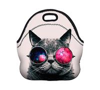 Jian Ya Na Kids' Lunch Bags Cute Printing Tote Bags Portable Insulated Thermal Cooler Storage Container Picnic Lunch Boxes for School Work Office Camping Travel Sunglasses Cat
