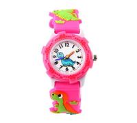JIAN YA NA Waterproof 3D Cute Cartoon Digital Silicone Wristwatches Time Teacher Gift for Little Girls Boy Kids Children (Pink)
