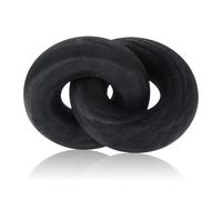 Jian1004 Sculptures Home Decor, 2 Link Wood Chain Decor Coffee Table Wooden Knot Hand Carved Modern Farmhouse Ornament(Black)