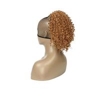 JIANBOHAIRS 10 Inch Drawstring Ponytail Afro Kinky Curly Pony tail Extension Synthetic Hair Pieces for Women Daily Wear(Dark blonde)