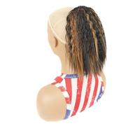 JIANBOHAIRS 10 Inch Drawstring Ponytail Extension For Black Women,Short Wavy Curly Ponytails Fluffy Natural Looking,Pony Tails Synthetic Hairpiece Daily Wear(1BH27)