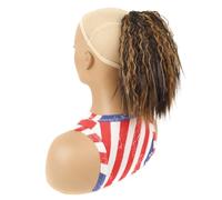 JIANBOHAIRS 10 Inch Drawstring Ponytail Extension For Black Women,Short Wavy Curly Ponytails Fluffy Natural Looking,Pony Tails Synthetic Hairpiece Daily Wear(4H27)