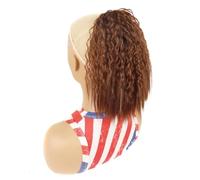 JIANBOHAIRS 10 Inch Drawstring Ponytail Extension For Black Women,Short Wavy Curly Ponytails Fluffy Natural Looking,Pony Tails Synthetic Hairpiece Daily Wear(33)