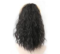 JIANBOHAIRS 10 inch Drawstring Ponytail Extension for Black Women,Short Wavy Curly Ponytails,Fluffy Natural Looking Synthetic Hairpiece Hair Daily Wear(2)