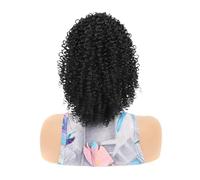 JIANBOHAIRS 10 Inch Drawstring Ponytail Extension,Kinky Curly Hair For Women,Fluffy Short Afro Pony Tails Synthetic Hairpiece For Daily Use Daily Wear(1B)