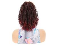 JIANBOHAIRS 10 Inch Short Kinky Curly Drawstring Ponytail Extension for Black Women,Synthetic Afro Puff Ponytails Bun with Clips Daily Wear(MW12-1BTBUG)
