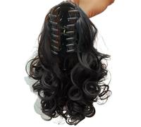 JIANBOHAIRS 10" Short Claw Clip in Ponytail Extensions Hair,Piece Natural Soft Synthetic Curly Wavy Pony Tail Hairs Pieces for Women Daily Wear(4)