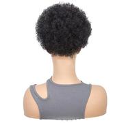 JIANBOHAIRS 10inch Afro Drawstring Ponytail,Kinky Curly Bun Hairs Synthetic Short Extensions Hairpieces Hair for Black Women Daily Wear(Light Brown)