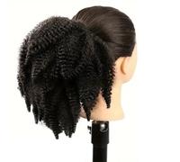 JIANBOHAIRS 12 Inch Drawstring Ponytail Afro Kinky Curly for Black Women,Short Wave Synthetic Ponytails Hair Extension Daily Wear(#4)