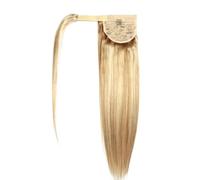 JIANBOHAIRS 16"-24"Ponytail Extension Human Hair,Wrap Around Remy Stragiht Clip in Hairpiece for Daily Use Daily Wear(P27/613,22inch)