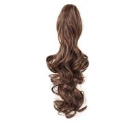 JIANBOHAIRS 18/24" Ponytail Extension Long Curly Clip In Claw Hair Natural Looking Synthetic Hairpiece For Women, Light Ash Brown Bleach Blonde Daily Wear(2-30,18inches)