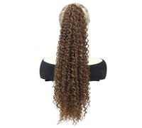 JIANBOHAIRS 20 Inch Claw Clip Drawstring Ponytail Hair Extensions For Womenm,Long Curly Wavy Ponytails Natural Synthetic Hairpiece For Women Daily Wear(Brown)