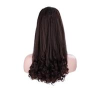 JIANBOHAIRS 20 Inch Long Curly End Ponytail Extension,Synthetic Draw String Ponytails Clip In Hair Extensions For Women,Natural Looking Daily Wear(#4)