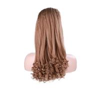 JIANBOHAIRS 20 Inch Long Curly End Ponytail Extension,Synthetic Draw String Ponytails Clip In Hair Extensions For Women,Natural Looking Daily Wear(#27)