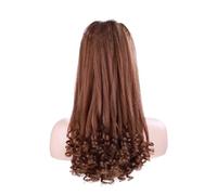 JIANBOHAIRS 20 Inch Long Curly End Ponytail Extension,Synthetic Draw String Ponytails Clip In Hair Extensions For Women,Natural Looking Daily Wear(#30)
