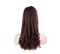 JIANBOHAIRS 20 Inch Long Curly End Ponytail Extension,Synthetic Draw String Ponytails Clip In Hair Extensions For Women,Natural Looking Daily Wear(#33)