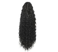JIANBOHAIRS 24" Curly Pony Tail Claw Long Wavy Clip In Hair Ponytail Extensions For Women,Fluffy Natural Synthetic Hairpiece For Daily Use Daily Wear(Black)