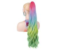 JIANBOHAIRS 24 Inch Long Wave Curly Pony Tail Hair Extensions for Women,Fluffy Natural Looking Synthetic Hairpiece for Daily Use Daily Wear(JCOS09-E4)