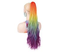 JIANBOHAIRS 24 Inch Long Wave Curly Pony Tail Hair Extensions for Women,Fluffy Natural Looking Synthetic Hairpiece for Daily Use Daily Wear(JCOS09-E3)