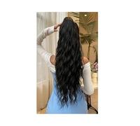 JIANBOHAIRS 26 Inch Ponytail Extensions, Long Wavy Drawstring Pony Tail For Women Synthetic Ponytail Hairpiece For Daily Use Daily Wear(1B)