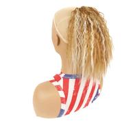 JIANBOHAIRS 28CM Drawstring Ponytail Extension,Synthetic Short Clip Curly Wavy Lightweight Layered Pony Tails Hair Extensions for Women Daily Wear(27H613)