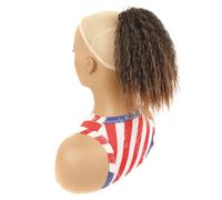 JIANBOHAIRS 28CM Drawstring Ponytail Extension,Synthetic Short Clip Curly Wavy Lightweight Layered Pony Tails Hair Extensions for Women Daily Wear(1BT30)