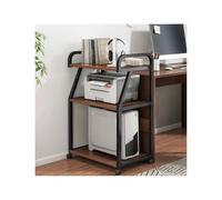 JIANBOHAIRS 3-Tier CPU Tower Stand Printer Table with Wheels for Home Office Organization for Scanner, Fax Machine, Books, Files for Desk, Office, Home