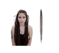 JIANBOHAIRS 36Inch Handmade Dreadlocks 5 Strands Synthetic Crochet Hair Dreadlock Extensions For Hair Accessory Daily Wear(Medium Brown)