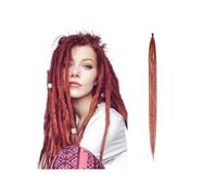 JIANBOHAIRS 36Inch Handmade Dreadlocks 5 Strands Synthetic Crochet Hair Dreadlock Extensions For Hair Accessory Daily Wear(Wine Red)