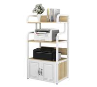 JIANBOHAIRS 4-Tier Standing Multi-Purpose Shelf Storage rack，Printer Stand，for Media Player Scanner Files Books in Kitchen Living Room Home Office for Desk, Office, Home