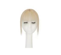 JIANBOHAIRS 4x6 cm Fringe Air Bang Human Hair Topper Natural Hairline for Women Clip In Hairpieces 10 g Light Bangs 10" for Thinning Hair(Platinum Blonde)
