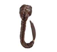 JIANBOHAIRS 50 cm Synthetic Women's Straight Fishtail Extension Adjustable Drawstring with Two Clips Braid Pigtail Ponytail Extensions Daily Wear(Medium Ash Brown)