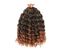 JIANBOHAIRS 8 Inch Jamaican Bounce Crochet Wigs,Curl Curly Braiding Hair for Black Women 3PCS for Thinning Hair(Dark brown blonde)