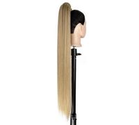 JIANBOHAIRS 85 CM Drawstring Ponytail Extension, Long Straight Pony Tails Hair Synthetic Extensions,Natural Soft Clip in Ponytails for Women Daily Wear(27-613)