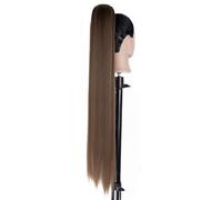 JIANBOHAIRS 85 CM Drawstring Ponytail Extension, Long Straight Pony Tails Hair Synthetic Extensions,Natural Soft Clip in Ponytails for Women Daily Wear(12)