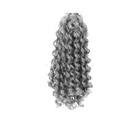JIANBOHAIRS African Curly Wavy Ponytail, Ombre Grey Drawstring Hair Extensions for Women, Synthetic Hairpiece for Daily Use party Daily Wear