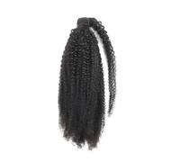 JIANBOHAIRS Afro Kinky Curly Wrap Around Ponytail Human Hair Extensions Remy 10-24inch Long Ponytail Extension Daily Wear(20inch)
