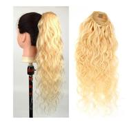 JIANBOHAIRS Blonde 613 Color Ponytail Human Extensions Wrap Around Drawstring Brazilian Body Wave Hair Daily Wear(12inch)